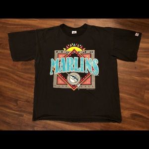 VINTAGE BASEBALL 93 FLORIDA MARLINS T-SHIRT LOGO 7